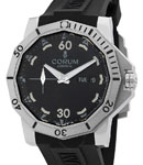 Admiral's Cup Competition 48 in Titanium On Black Rubber Strap with Black Dial