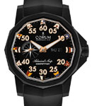 Admiral's Cup Competition 48 in Titanium On Black Rubber Strap with Black Dial
