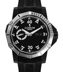 Admiral's Cup Competition 48 in Titanium  On Black Rubber Strap with Black Dial
