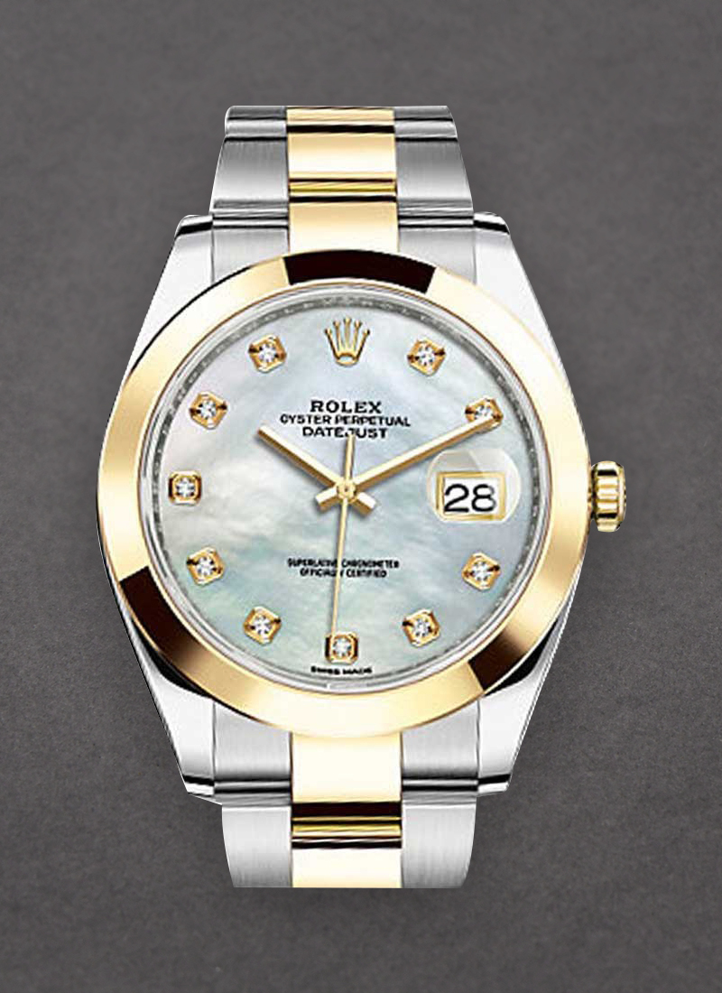 Pre-Owned Rolex Datejust 41mm in Steel with Yellow Gold Smooth Bezel