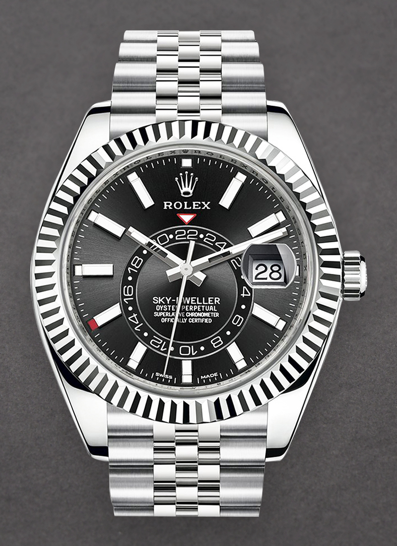 Pre-Owned Rolex Sky Dweller in Stainless Steel with Fluted Bezel