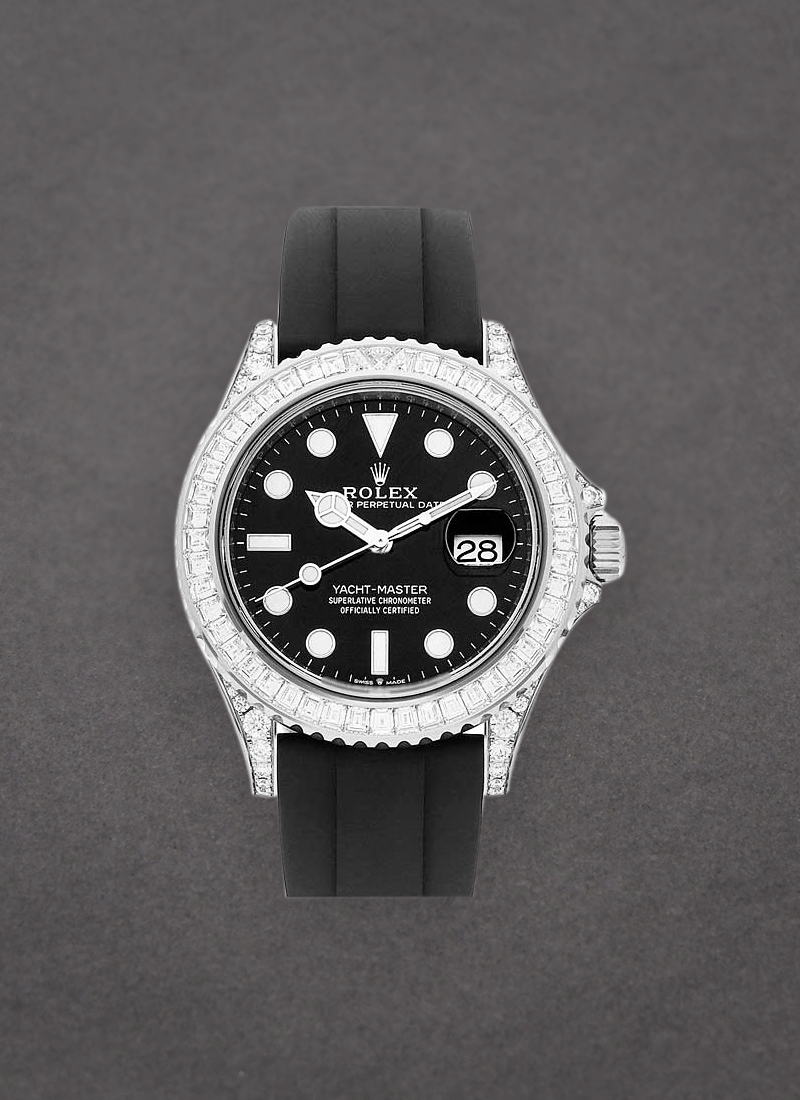 Rolex Unworn Yachtmaster 42mm in White Gold with Baguette Diamond Bezel