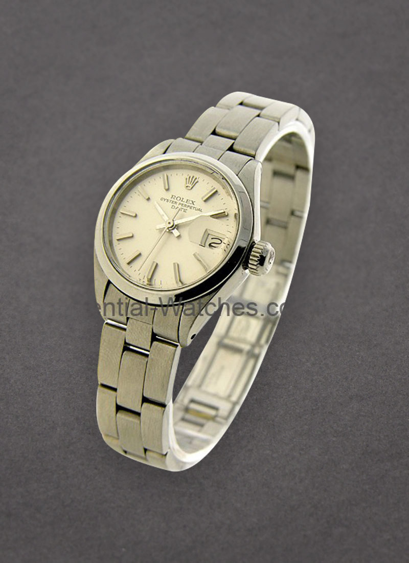 Pre-Owned Rolex Lady's Datejust in Steel with White Gold Smooth Bezel