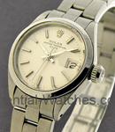 Lady's Datejust in Steel with White Gold Smooth Bezel on Steel Oyster Bracelet with Oyster Stick Dial