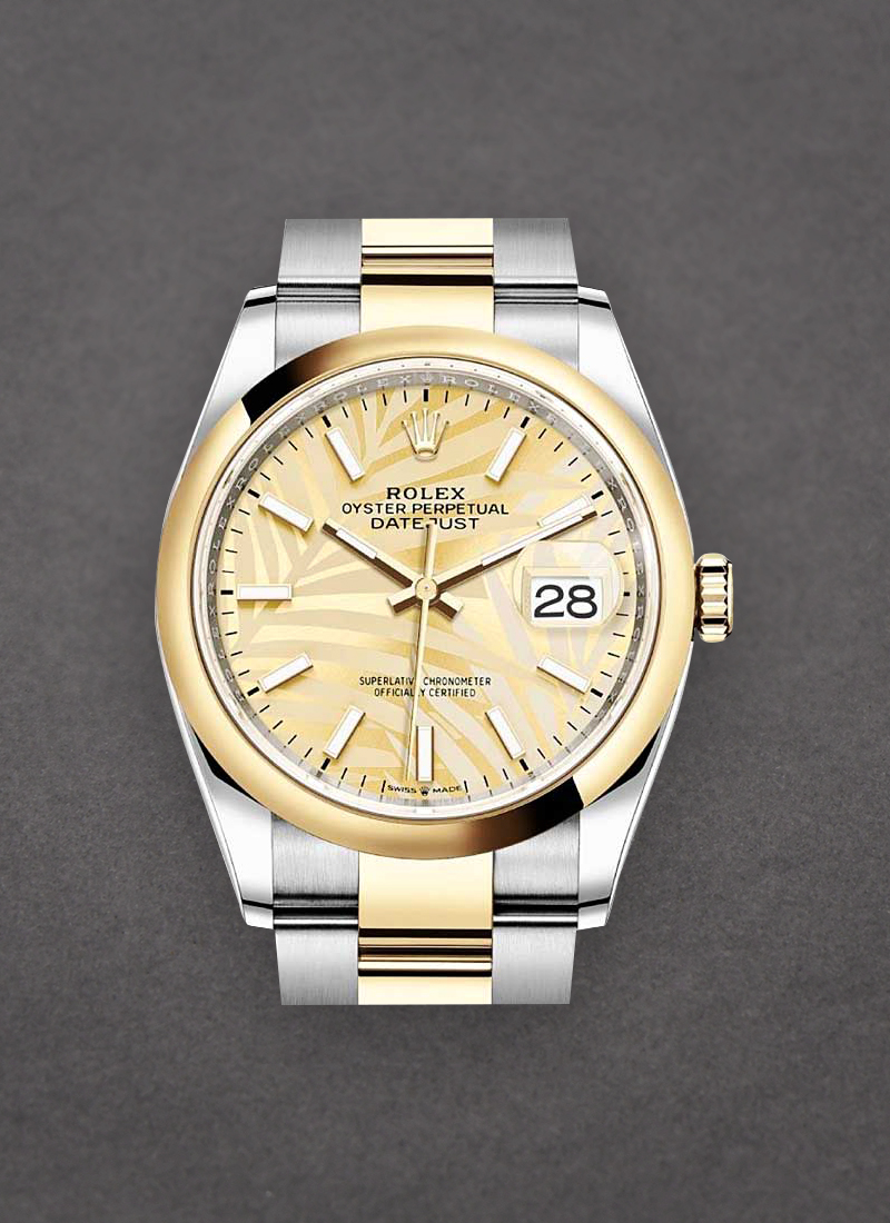 Rolex Unworn Datejust 36mm in Steel with Yellow Gold Smooth Bezel