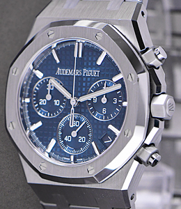 Royal Oak Chronograph 41mm 50th Anniversary in Steel on Steel Bracelet with Blue Grande Tapisserie Dial