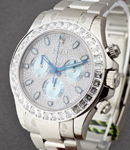 Daytona Cosmograph in Platinum with Baguette Diamond Bezel on Platinum Oyster Bracelet with Pave Diamond Dial