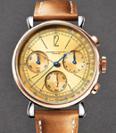 [Re]master01 40mm in Rose Gold with Steel Lugs on Brown Leather Strap with Champagne Dial