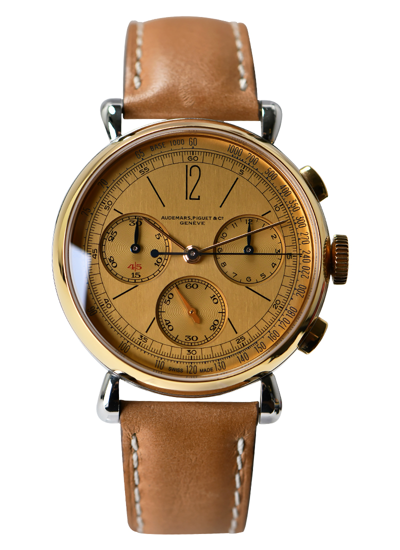 [Re]master01 40mm in Rose Gold with Steel Lugs on Brown Leather Strap with Champagne Dial