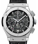 Classic Fusion 45mm in Titanium on Black Rubber Strap with Transparent Dial