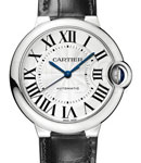 Ballon Bleu 33 mm in Stainless Steel on Black Rubber Strap with Silver Dial