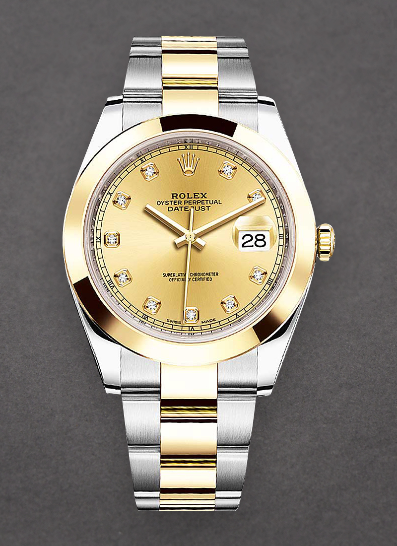 Pre-Owned Rolex Datejust 41mm in Steel with Yellow Gold Smooth Bezel