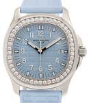 Lady's Aquanaut 5067A in Steel with Diamond Bezel on Tiffany Blue Rubber Strap with Tiffany Blue Dial