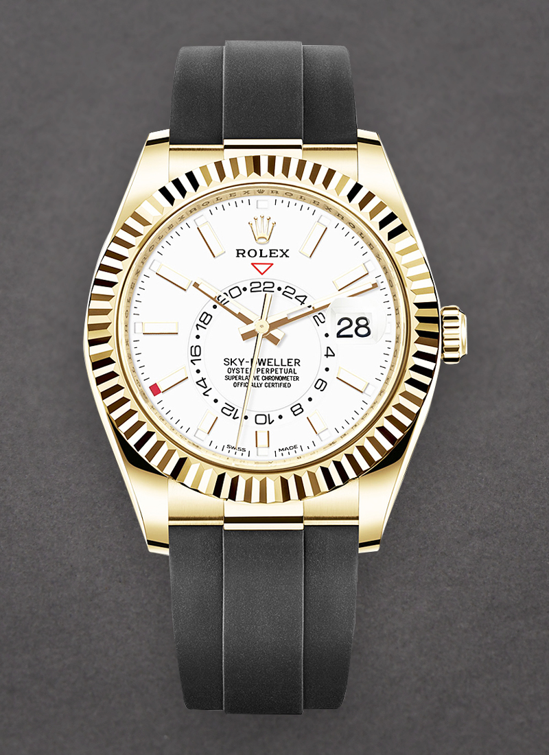 Pre-Owned Rolex Sky Dweller in Yellow Gold with Fluted Bezel