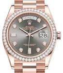 President Day-Date 36mm in Rose Gold with Diamond Bezel on President Bracelet with Slate Diamond Dial