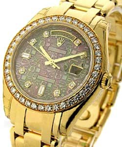 Masterpiece Men's in Yellow Gold with Diamond Bezel on Yellow Gold Oyster Bracelet with Mother of Pearl Jubilee Diamond Dial