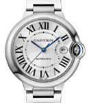 Cartier Ballon Bleu 40mm Mens Watch in Stainless Steel on Stainless Steel Bracelet with Silver Dial