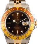 GMT-Master in Steel with Yellow Gold Rootbeer Bezel on Jubilee Bracelet with Brown Nipple Dial