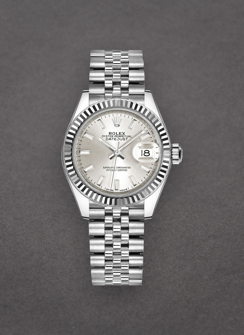 Pre-Owned Rolex Ladies Datejust 28mm in Steel with Fluted Bezel