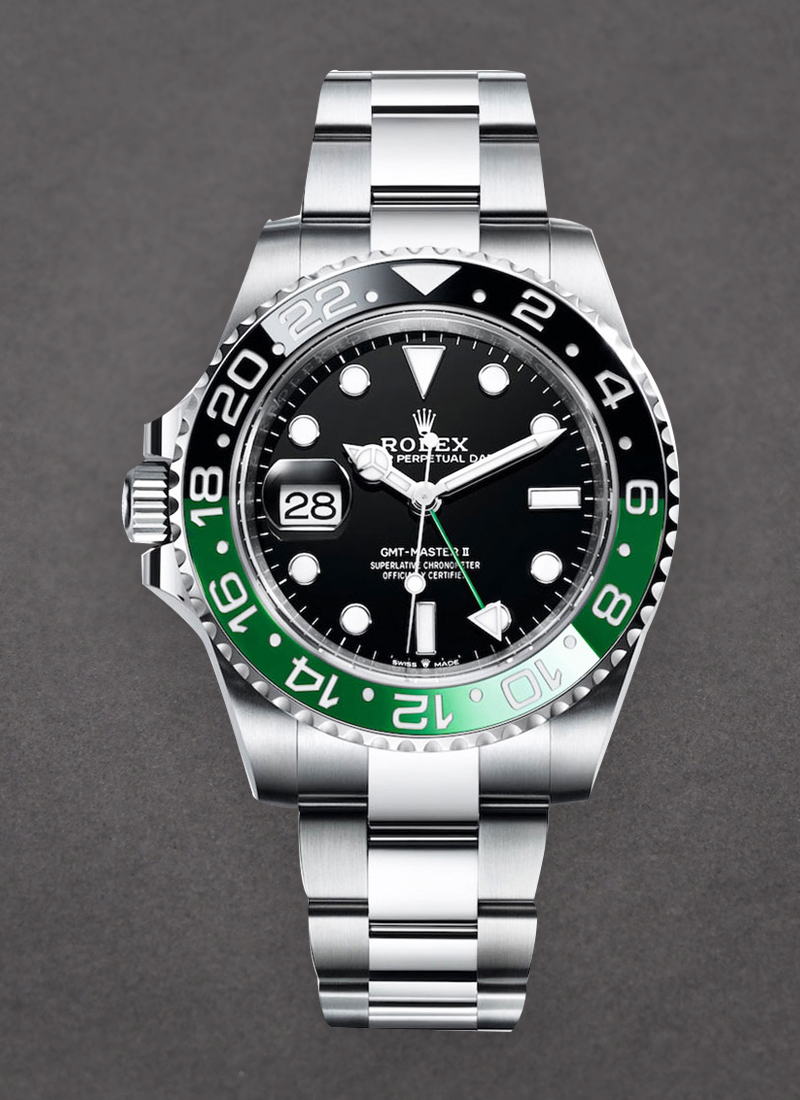 Pre-Owned Rolex GMT Master II in Steel with Green and Black Ceramic Bezel