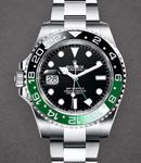 GMT Master II in Steel with Green and Black Ceramic Bezel on Oyster Bracelet with Black Index Dial