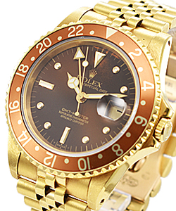 GMT Master 1 in Yellow Gold on Yellow Gold Jubilee Bracelet with Brown Dial