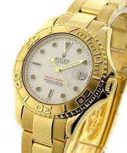 Yacht-master Mid Size 35mm in Yellow Gold on Oyster Bracelet with White Dial