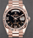 President Day Date in Rose Gold with Fluted Bezel on President Bracelet with EisenKiesel Diamond Dial