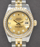 Ladies 2-Tone Datejust in Steel with Yellow Gold Diamond Bezel on Jubilee Bracelet with Champagne Diamond Dial