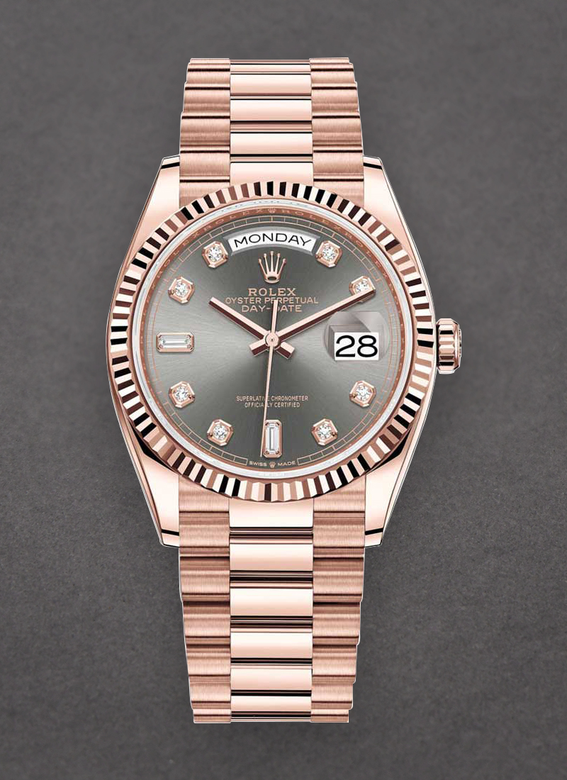 Pre-Owned Rolex President Day Date in Rose Gold with Fluted Bezel