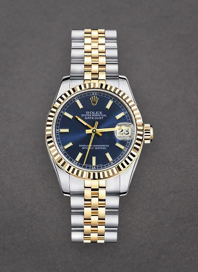 Pre-Owned Rolex Ladies 2-Tone Datejust with Yellow Gold Fluted Bezel