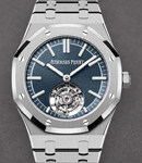 Royal Oak Flying Tourbillon 41mm in Titanium on Titanium Bracelet with Matte Blue Dial