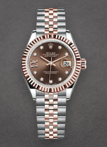 Pre-Owned Rolex 279171 Lady's Datejust 26mm in Steel with Rose Gold Fluted Bezel 279171