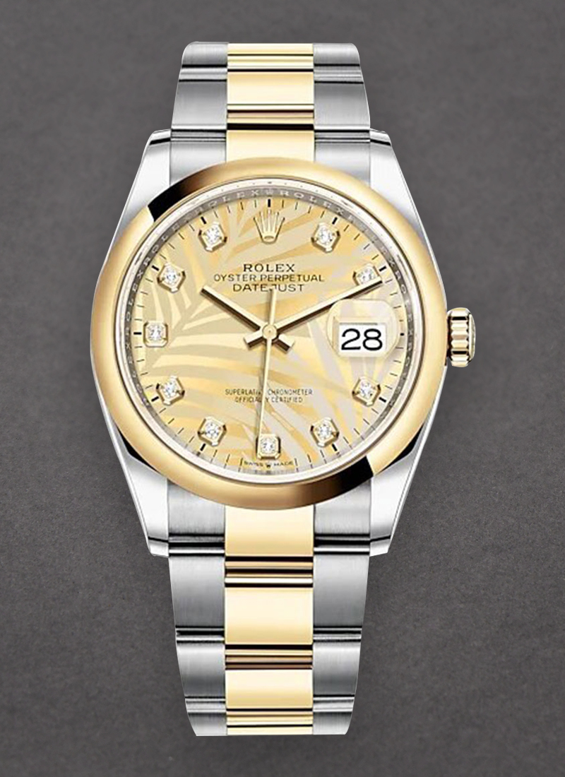 Pre-Owned Rolex Datejust 36mm in Steel with Yellow Gold Smooth Bezel