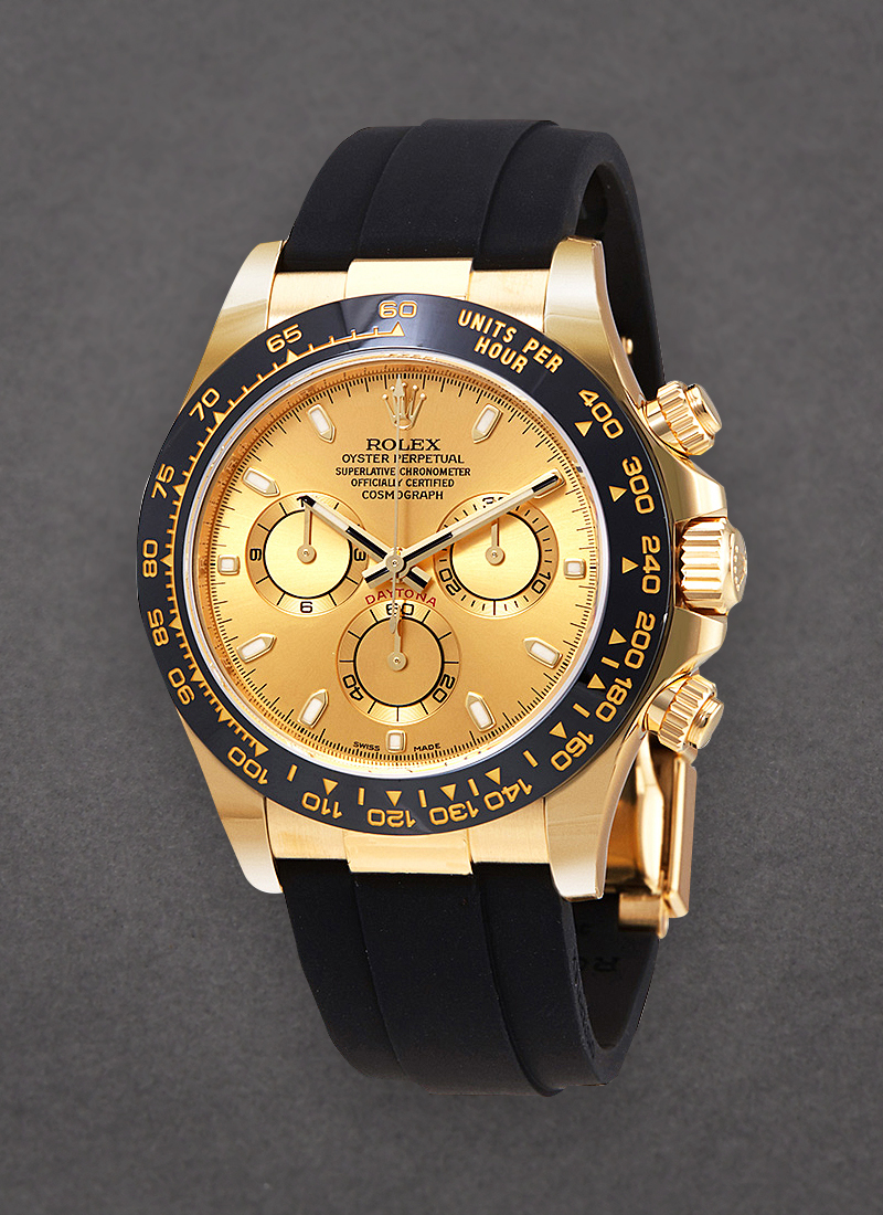 Pre-Owned Rolex Daytona 40mm Cosmograph in Yellow Gold with Black Bezel