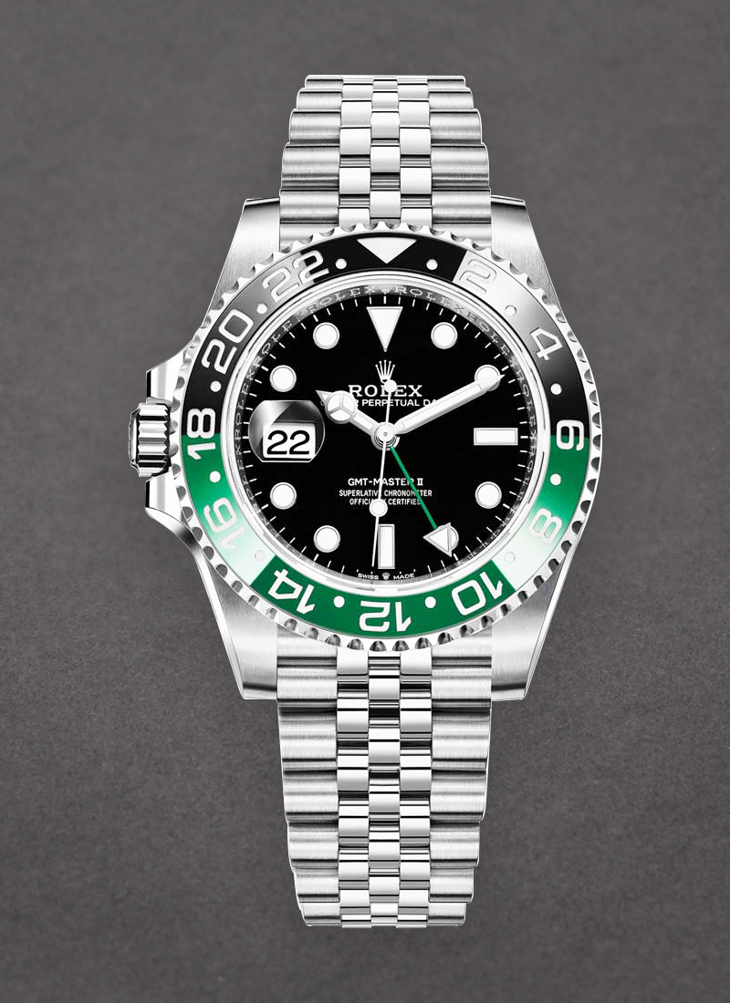 Pre-Owned Rolex GMT Master II in Steel with Green and Black Ceramic Bezel