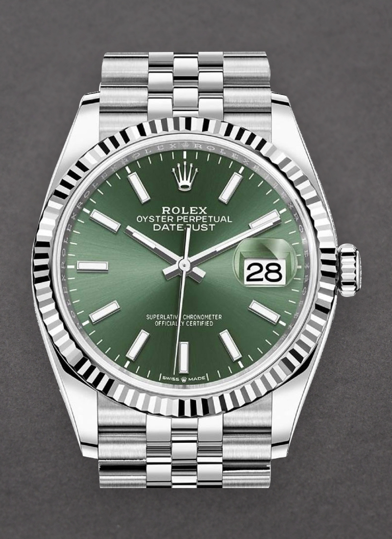 Pre-Owned Rolex Datejust 36mm with White Gold Fluted Bezel