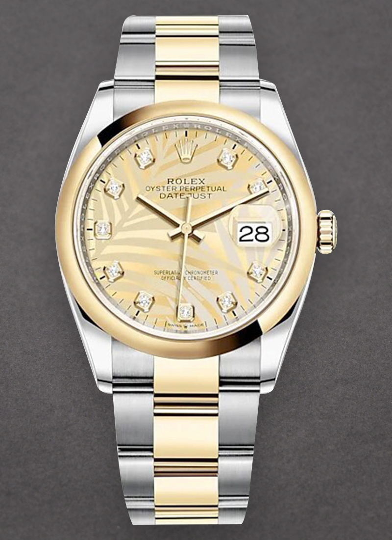 Rolex Unworn Datejust 36mm in Steel with Yellow Gold Smooth Bezel