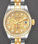 Datejust Ladies 26mm in Steel with Yellow Gold Diamond Bezel on Jubilee Bracelet with Champagne Jubilee Diamond Dial