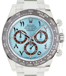 Cosmograph Daytona 40mm in Platinum on Oyster Bracelet with Ice Blue Arabic Dial