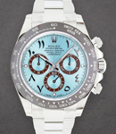 Cosmograph Daytona 40mm in Platinum on Oyster Bracelet with Ice Blue Arabic Dial