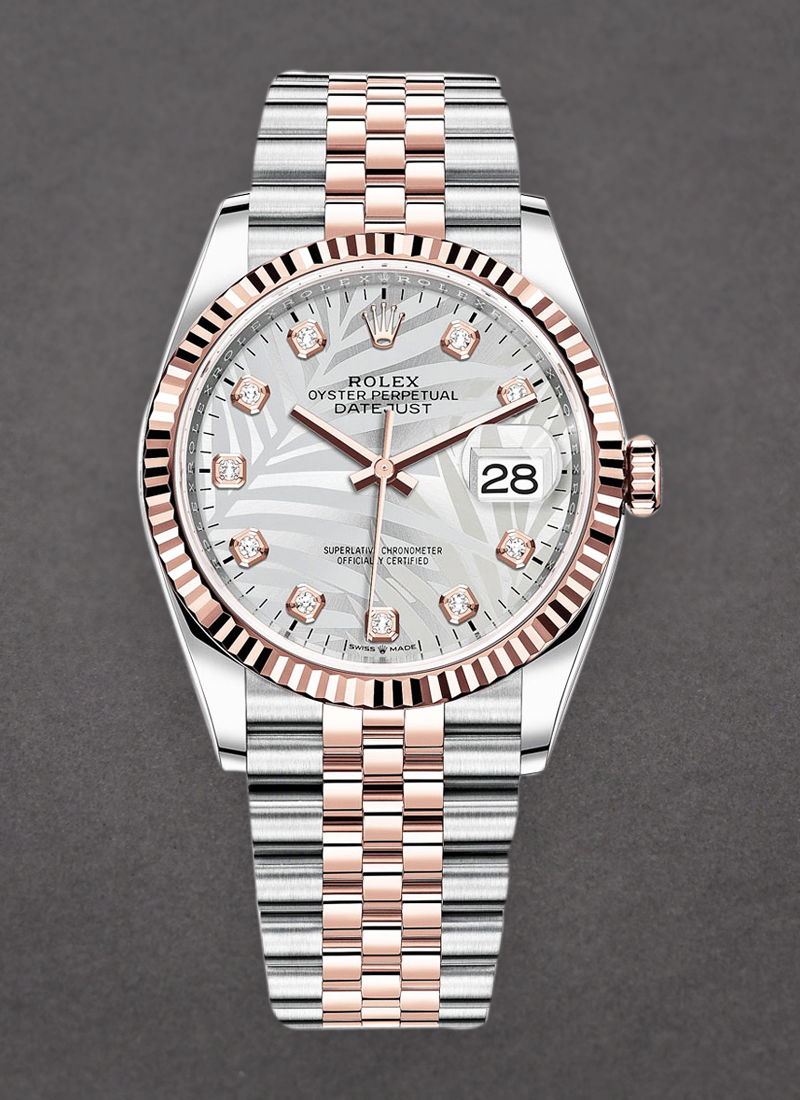 Rolex Unworn Datejust  36mm Steel with Rose Gold Fluted Bezel