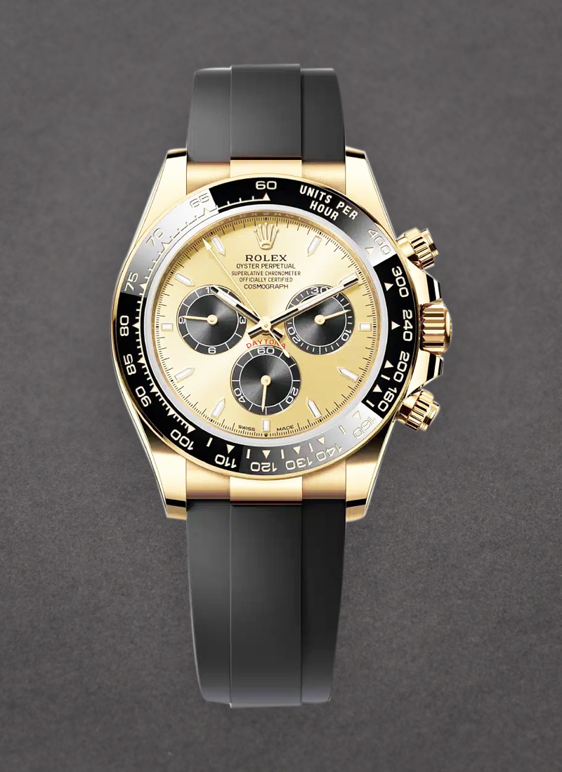 126518ln 0012 Rolex Daytona Yellow Gold on Strap Essential Watches