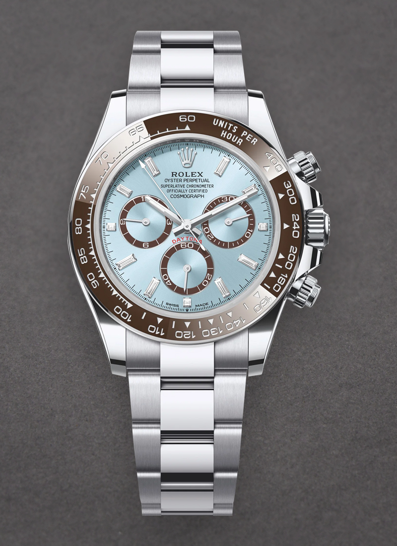 Rolex Unworn Daytona Cosmograph in Platinum with Brown Bezel