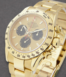 Daytona Chronograph in Yellow Gold with Tachymeter Bezel on Oyster Bracelet with Champagne Stick Dial - Black Subdials