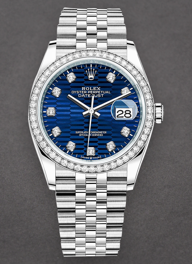 Rolex Unworn Datejust 36mm in Steel with Diamond Bezel