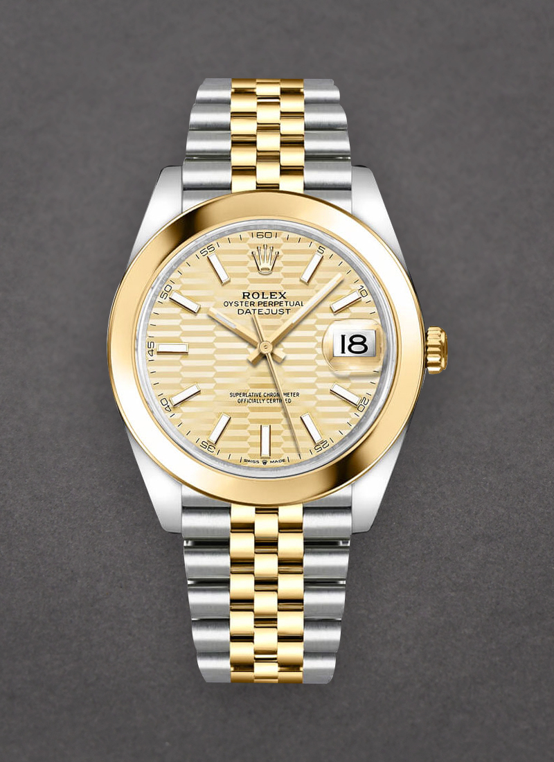 Rolex Unworn Datejust 41mm in Steel with Yellow Gold Domed Bezel