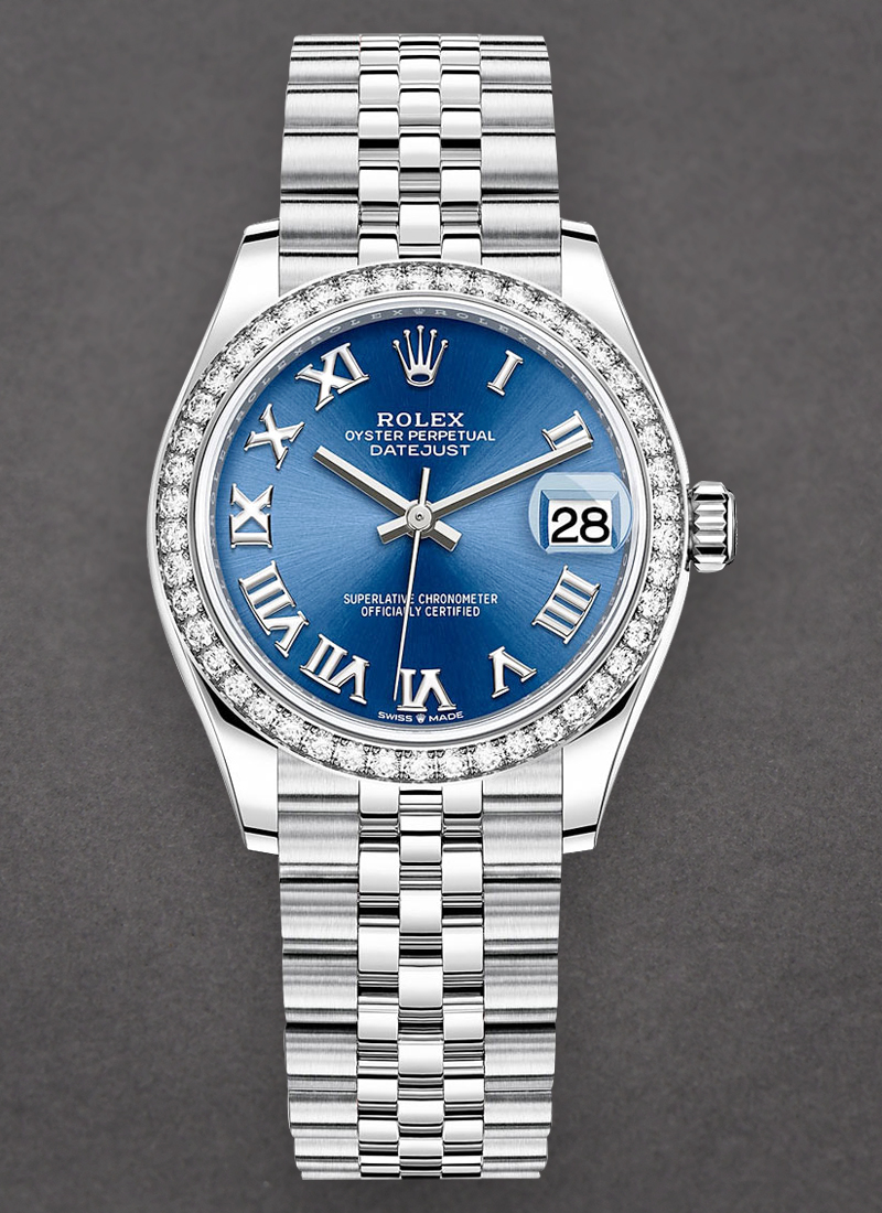 Rolex Unworn Mid Size Datejust 31mm in Steel with Diamond Bezel