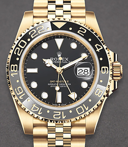 GMT Master II in Yellow Gold with Black Ceramic Bezel  on Yellow Gold Jubilee Bracelet with Black Dial