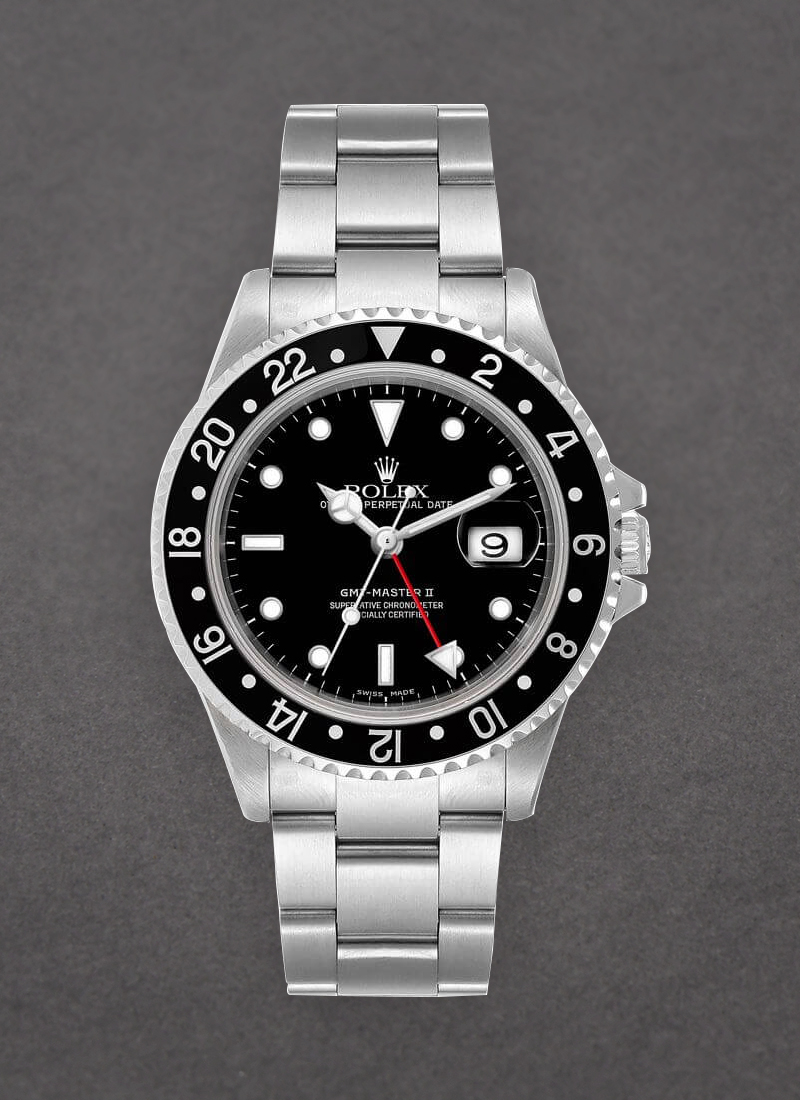 Pre-Owned Rolex GMT - Master II 40mm in Steel with Black Bezel